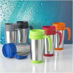 Sanibel 400 ml insulated mug, Silver,Blue