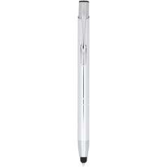 Moneta anodized aluminium click stylus ballpoint pen, solid black