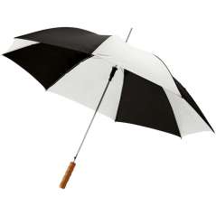 Lisa 23" auto open umbrella with wooden handle, solid black