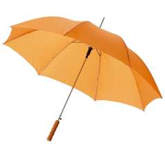Lisa 23" auto open umbrella with wooden handle, solid black