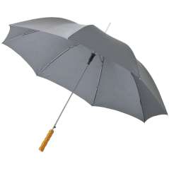 Lisa 23" auto open umbrella with wooden handle, solid black