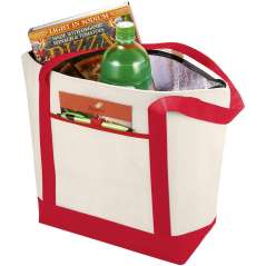 Lighthouse non-woven cooler tote, Natural, solid black