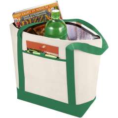 Lighthouse non-woven cooler tote, Natural, solid black
