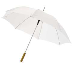 Lisa 23" auto open umbrella with wooden handle, solid black