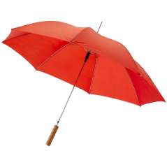 Lisa 23" auto open umbrella with wooden handle, solid black