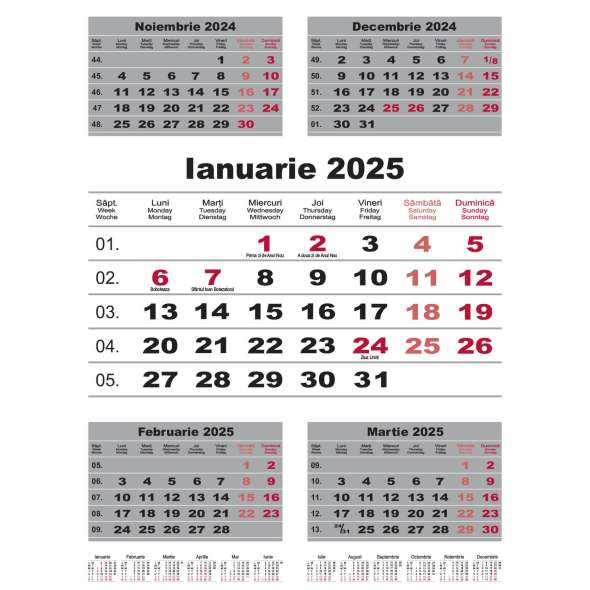 Calendar triptic de perete Business