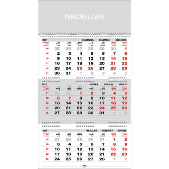 Calendar triptic pliat 32x45 cm