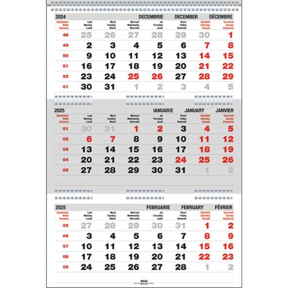 Calendar triptic pliat 32x45 cm