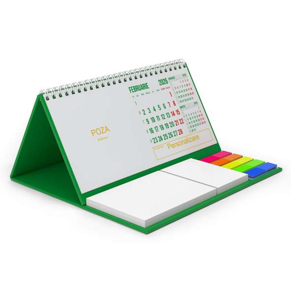 Calendar triptic de birou cu notite repozitionabile