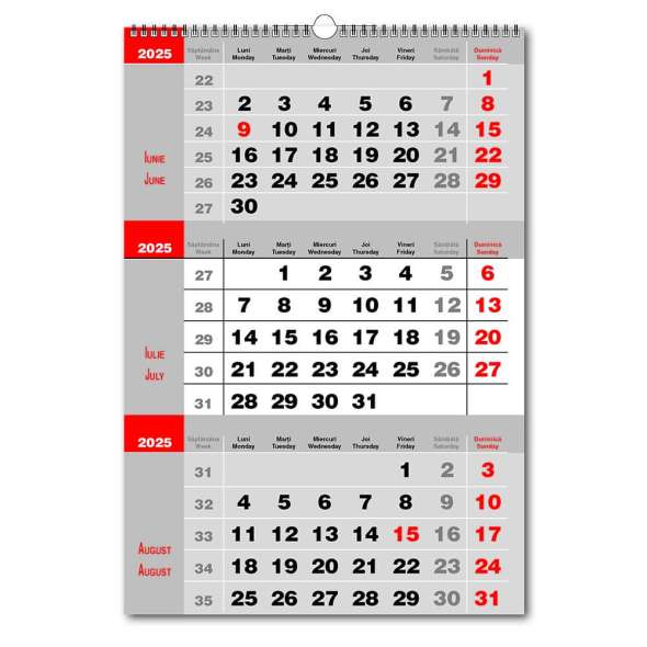 Calendar triptic de perete 2 culori