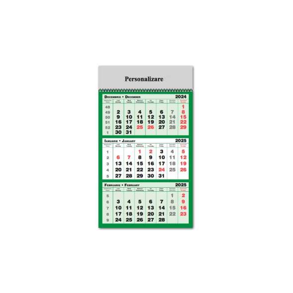 Calendar triptic de perete 3 culori
