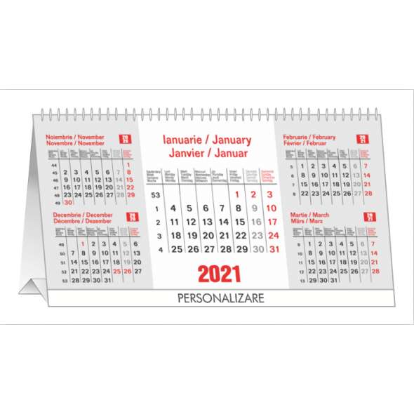 Calendar triptic de birou 2021