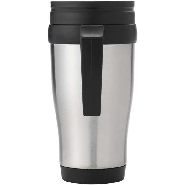 Sanibel 400 ml insulated mug, Silver, solid black