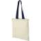 Nevada 100 g/m2 cotton tote bag with coloured handles, Natur