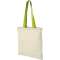 Nevada 100 g/m2 cotton tote bag with coloured handles, Natur