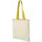 Nevada 100 g/m2 cotton tote bag with coloured handles, Natur