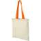 Nevada 100 g/m2 cotton tote bag with coloured handles, Natur