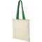 Nevada 100 g/m2 cotton tote bag with coloured handles, Natur
