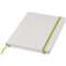 Spectrum A5 white notebook with coloured strap, White, solid black